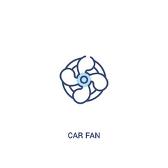 car fan concept 2 colored icon. simple line element illustration. outline blue car fan symbol. can be used for web and mobile ui/ux.