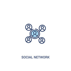 Fototapeta premium social network concept 2 colored icon. simple line element illustration. outline blue social network symbol. can be used for web and mobile ui/ux.