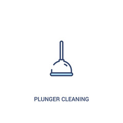 plunger cleaning concept 2 colored icon. simple line element illustration. outline blue plunger cleaning symbol. can be used for web and mobile ui/ux.