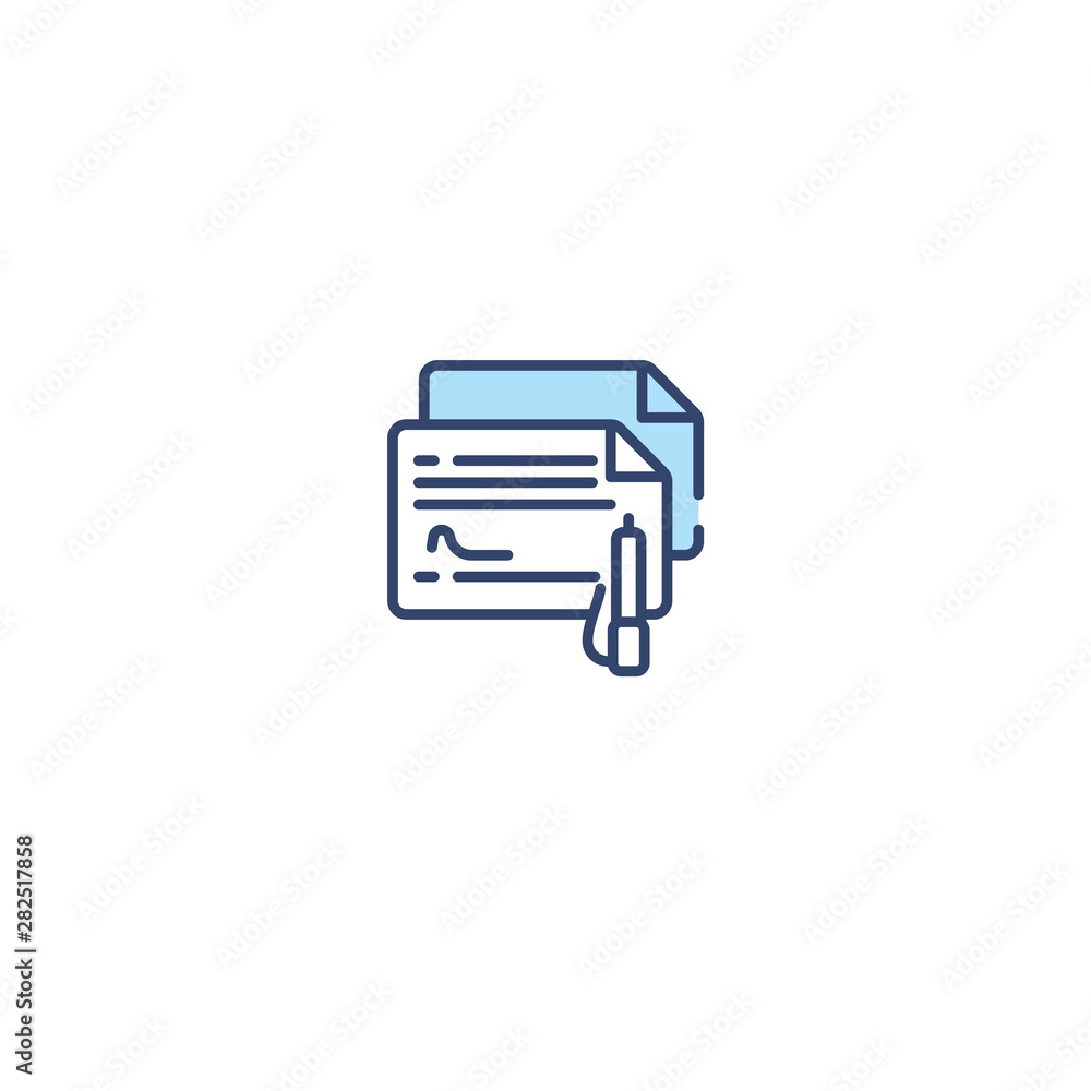 Poster concept 2 colored icon. simple line element illustration. outline blue symbol. can be used for web a