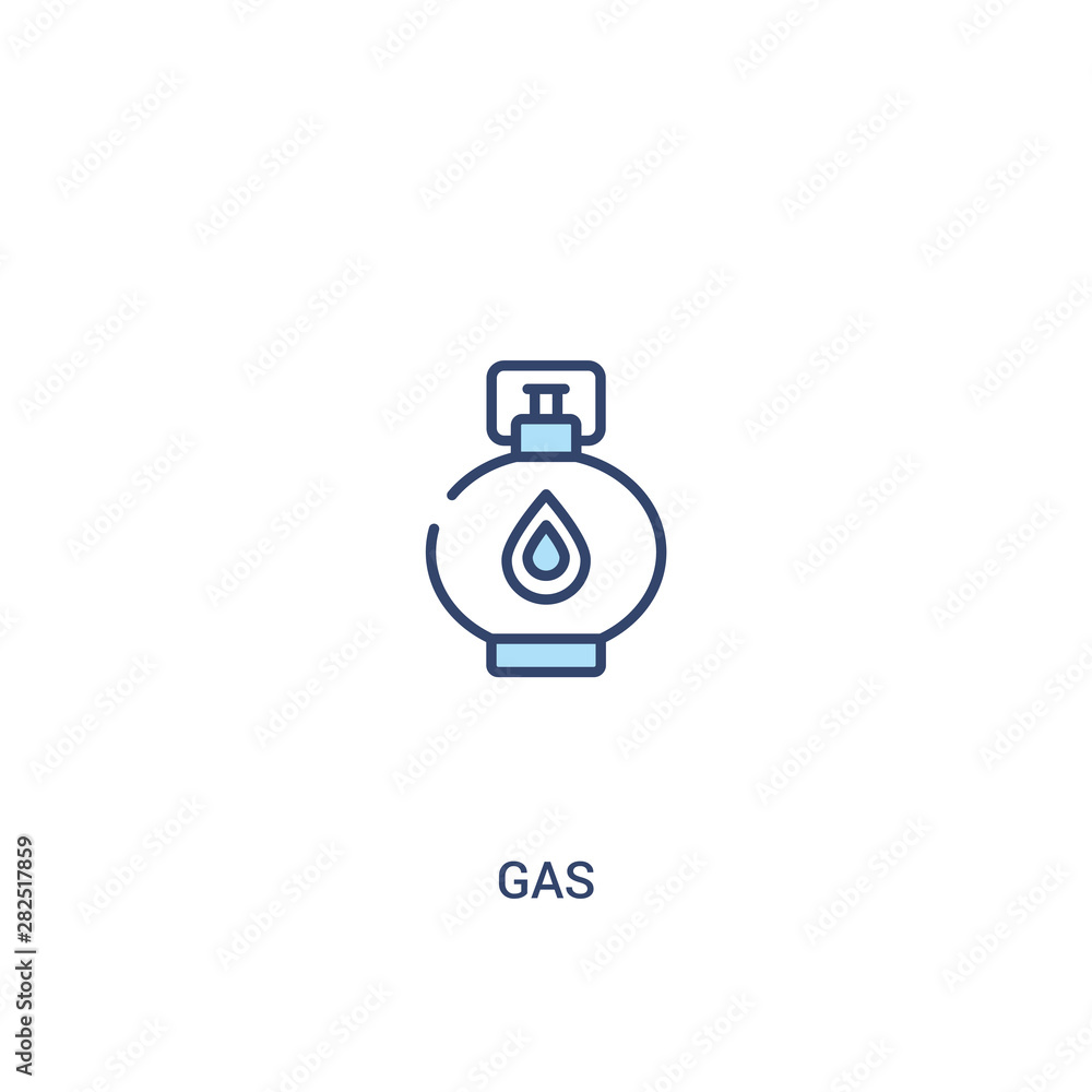 Poster gas concept 2 colored icon. simple line element illustration. outline blue gas symbol. can be used f