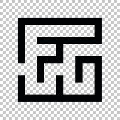 Labyrinth icon. illustration. Black icon on transparent background. Illustration.