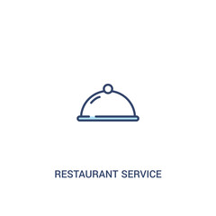 restaurant service concept 2 colored icon. simple line element illustration. outline blue restaurant service symbol. can be used for web and mobile ui/ux.