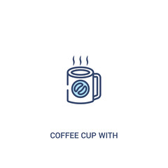 coffee cup with steam concept 2 colored icon. simple line element illustration. outline blue coffee cup with steam symbol. can be used for web and mobile ui/ux.