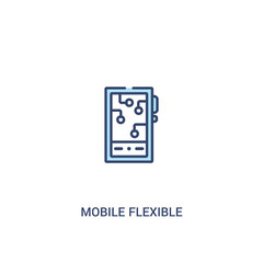 Obraz premium mobile flexible display concept 2 colored icon. simple line element illustration. outline blue mobile flexible display symbol. can be used for web and mobile ui/ux.