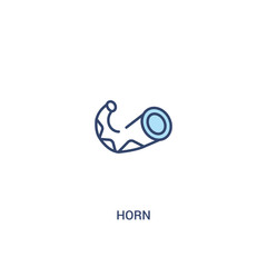 horn concept 2 colored icon. simple line element illustration. outline blue horn symbol. can be used for web and mobile ui/ux.