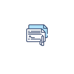   concept 2 colored icon. simple line element illustration. outline blue  symbol. can be used for web and mobile
