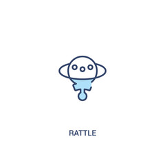 rattle concept 2 colored icon. simple line element illustration. outline blue rattle symbol. can be used for web and mobile ui/ux.