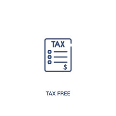 tax free concept 2 colored icon. simple line element illustration. outline blue tax free symbol. can be used for web and mobile ui/ux.