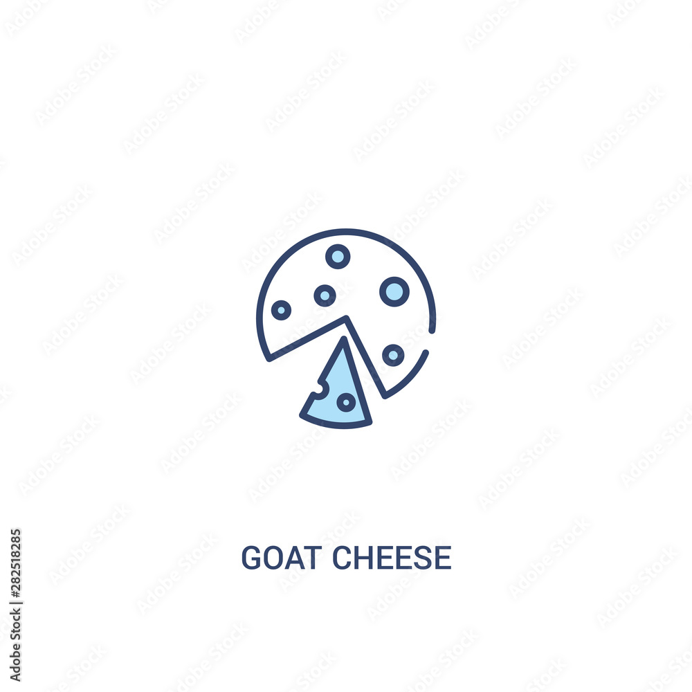 Poster goat cheese concept 2 colored icon. simple line element illustration. outline blue goat cheese symbo
