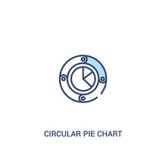 circular pie chart concept 2 colored icon. simple line element illustration. outline blue circular pie chart symbol. can be used for web and mobile ui/ux.