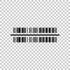 Bar code sign. Black icon on transparent background. Illustration.