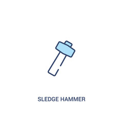sledge hammer concept 2 colored icon. simple line element illustration. outline blue sledge hammer symbol. can be used for web and mobile ui/ux.