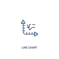 line chart concept 2 colored icon. simple line element illustration. outline blue line chart symbol. can be used for web and mobile ui/ux.
