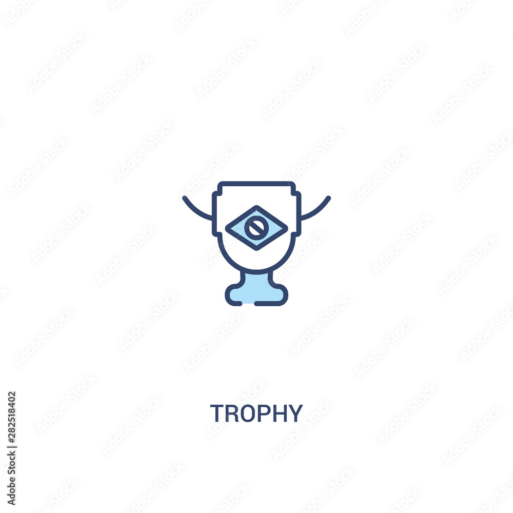 Poster trophy concept 2 colored icon. simple line element illustration. outline blue trophy symbol. can be 
