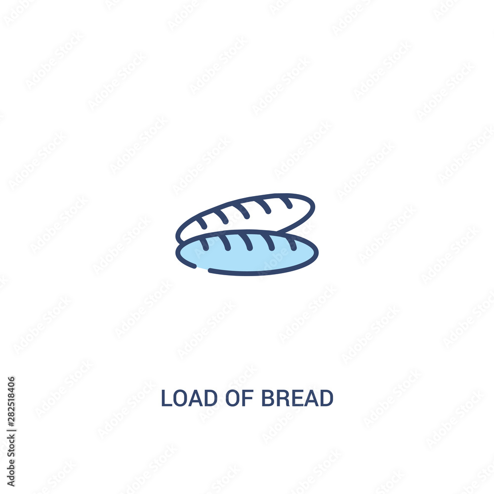 Poster load of bread concept 2 colored icon. simple line element illustration. outline blue load of bread s