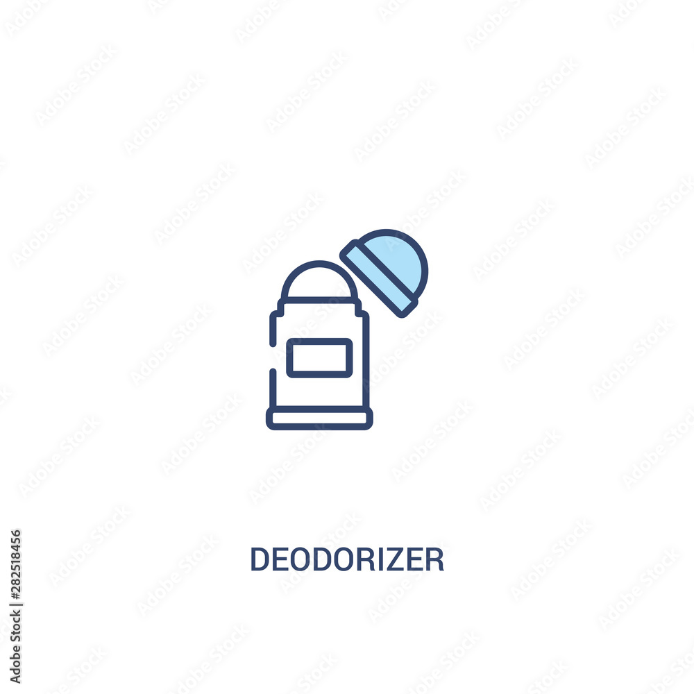 Poster deodorizer concept 2 colored icon. simple line element illustration. outline blue deodorizer symbol.