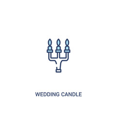 wedding candle concept 2 colored icon. simple line element illustration. outline blue wedding candle symbol. can be used for web and mobile ui/ux.