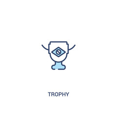 trophy concept 2 colored icon. simple line element illustration. outline blue trophy symbol. can be used for web and mobile ui/ux.
