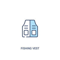 fishing vest concept 2 colored icon. simple line element illustration. outline blue fishing vest symbol. can be used for web and mobile ui/ux.