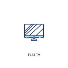 flat tv concept 2 colored icon. simple line element illustration. outline blue flat tv symbol. can be used for web and mobile ui/ux.