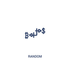 random concept 2 colored icon. simple line element illustration. outline blue random symbol. can be used for web and mobile ui/ux.