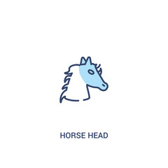 horse head concept 2 colored icon. simple line element illustration. outline blue horse head symbol. can be used for web and mobile ui/ux.