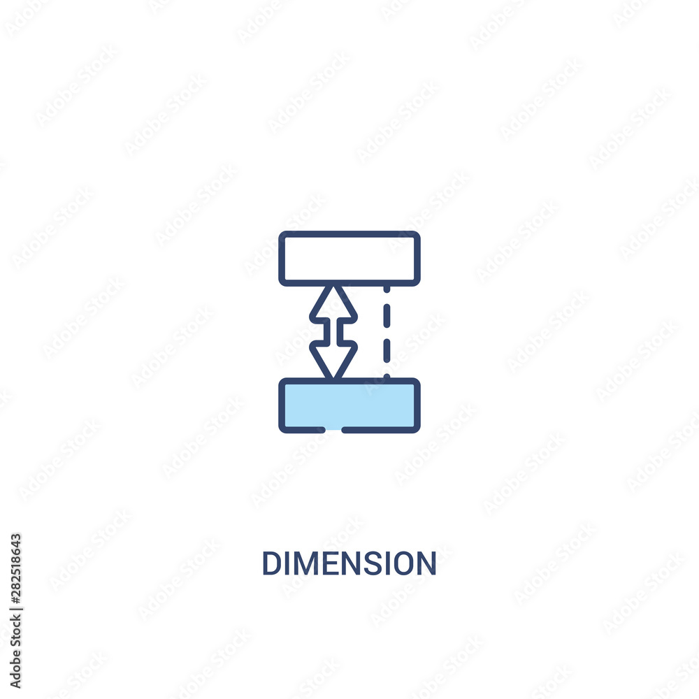Poster dimension concept 2 colored icon. simple line element illustration. outline blue dimension symbol. c
