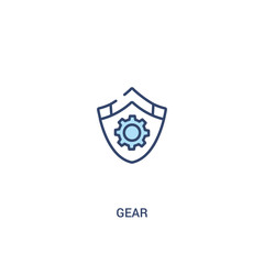 gear concept 2 colored icon. simple line element illustration. outline blue gear symbol. can be used for web and mobile ui/ux.