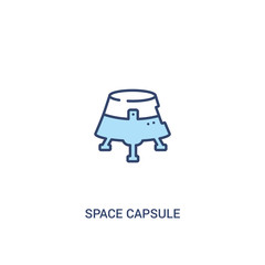 space capsule concept 2 colored icon. simple line element illustration. outline blue space capsule symbol. can be used for web and mobile ui/ux.