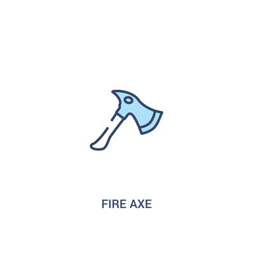 fire axe concept 2 colored icon. simple line element illustration. outline blue fire axe symbol. can be used for web and mobile ui/ux.