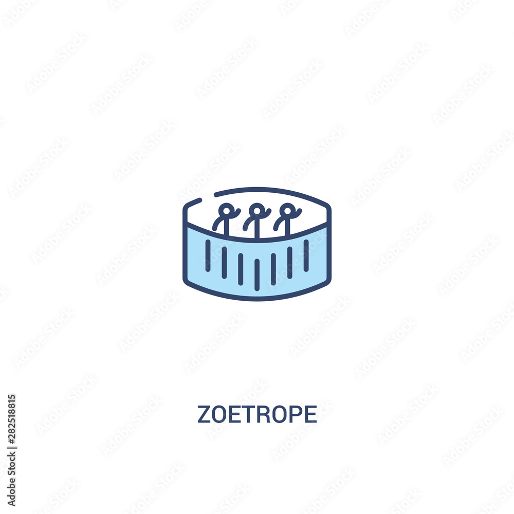 Aufkleber zoetrope concept 2 colored icon. simple line element illustration. outline blue zoetrope symbol. can