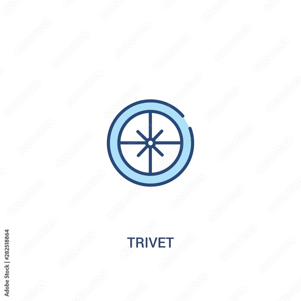Poster trivet concept 2 colored icon. simple line element illustration. outline blue trivet symbol. can be 