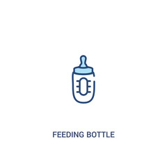 feeding bottle concept 2 colored icon. simple line element illustration. outline blue feeding bottle symbol. can be used for web and mobile ui/ux.
