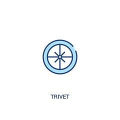 trivet concept 2 colored icon. simple line element illustration. outline blue trivet symbol. can be used for web and mobile ui/ux.