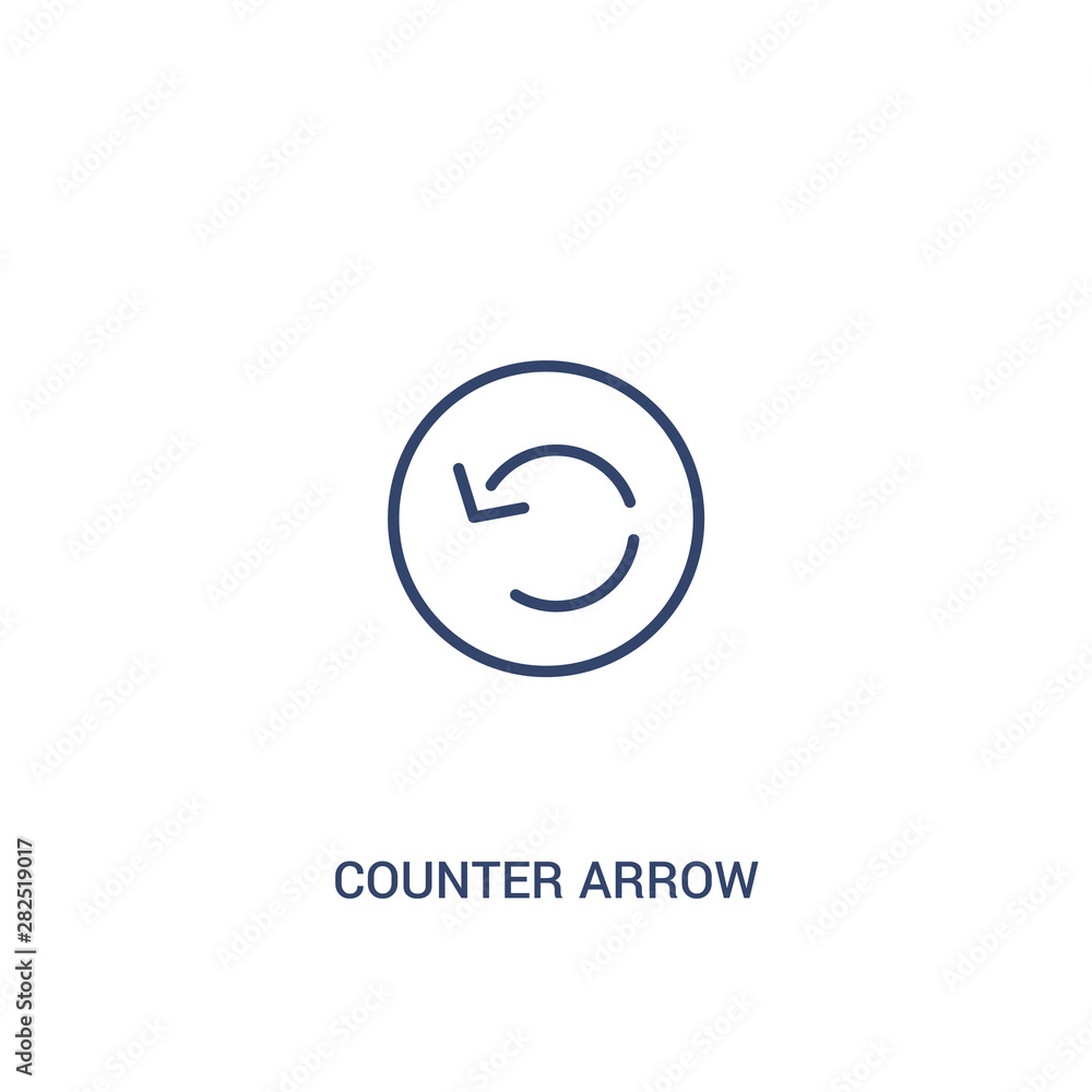 Poster counter arrow concept 2 colored icon. simple line element illustration. outline blue counter arrow s