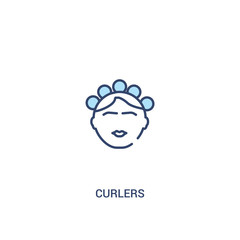 curlers concept 2 colored icon. simple line element illustration. outline blue curlers symbol. can be used for web and mobile ui/ux.