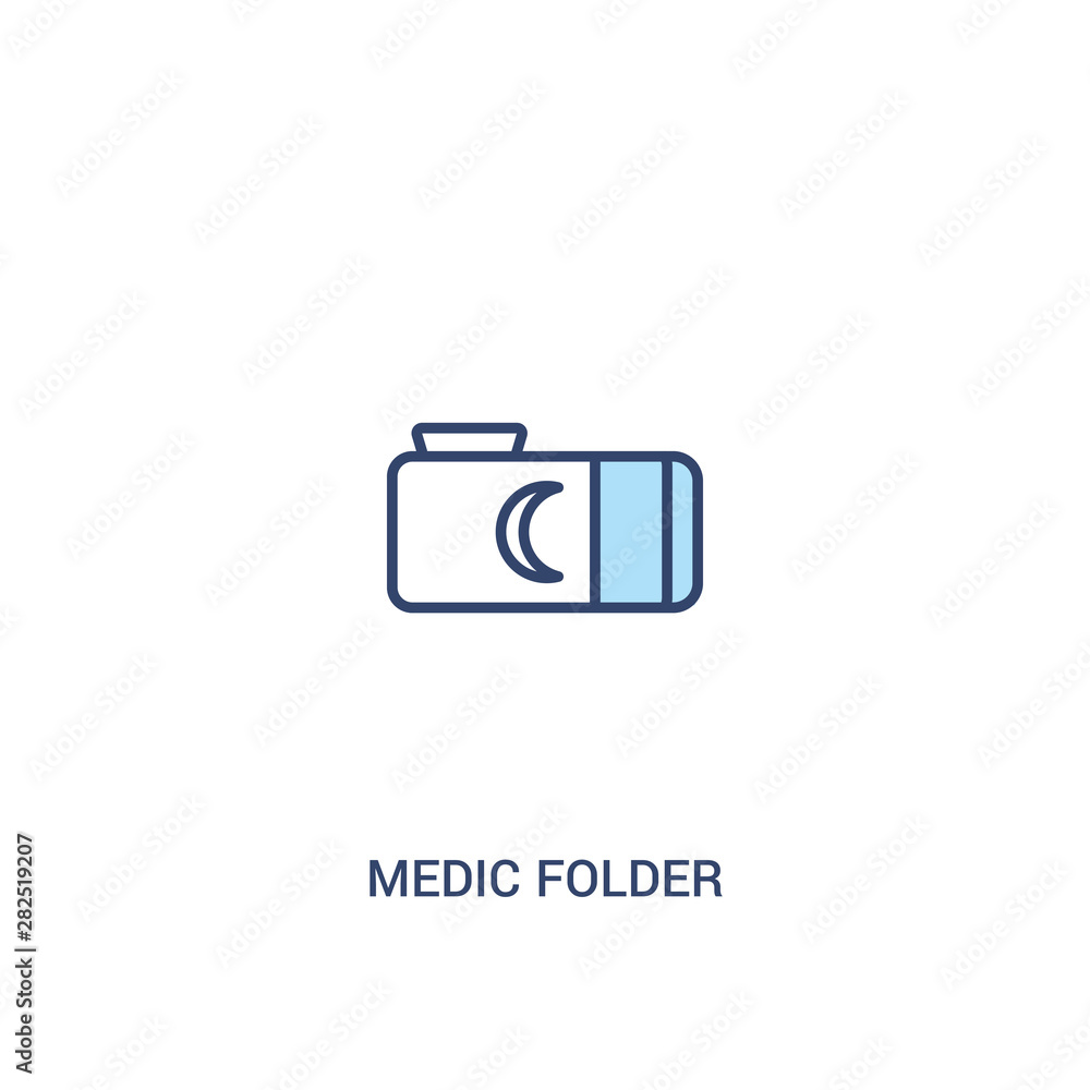 Poster medic folder concept 2 colored icon. simple line element illustration. outline blue medic folder sym