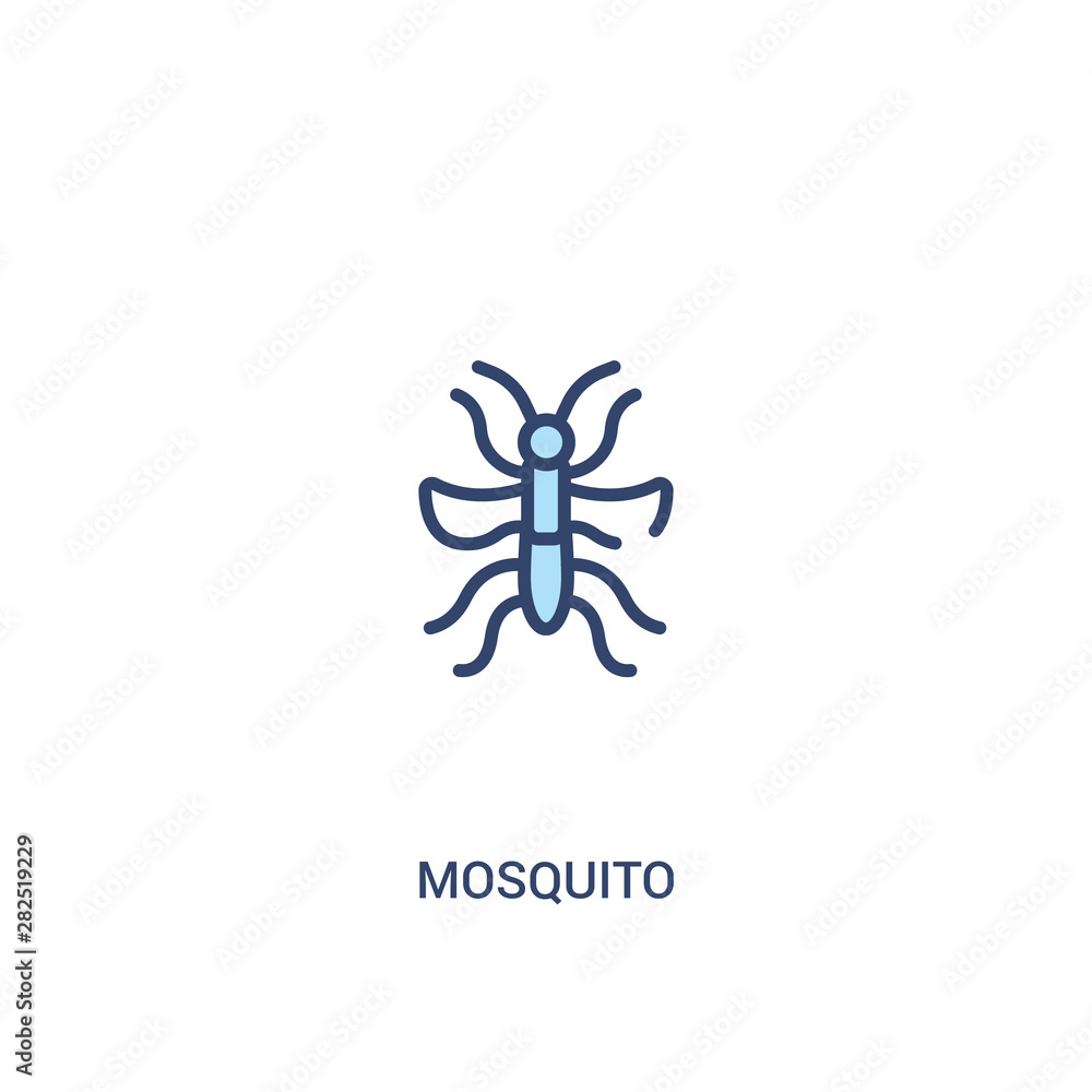 Poster mosquito concept 2 colored icon. simple line element illustration. outline blue mosquito symbol. can