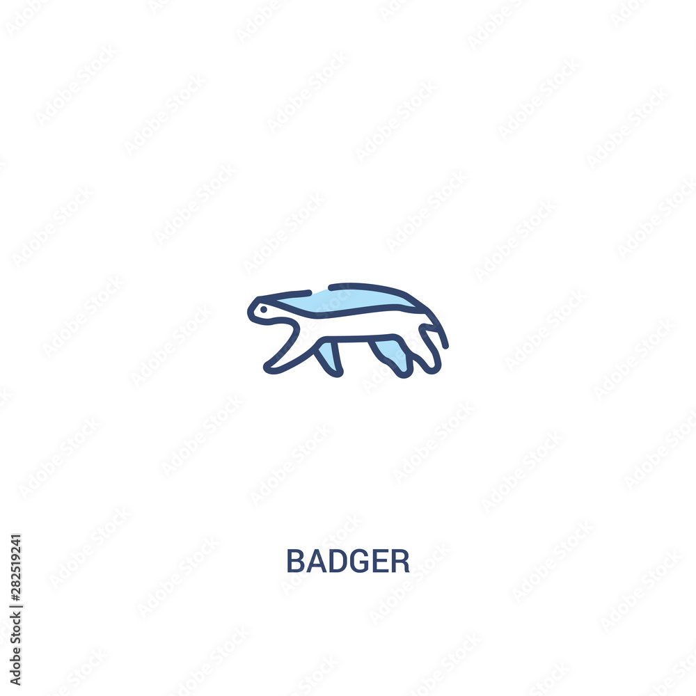 Poster badger concept 2 colored icon. simple line element illustration. outline blue badger symbol. can be 
