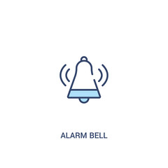 alarm bell concept 2 colored icon. simple line element illustration. outline blue alarm bell symbol. can be used for web and mobile ui/ux.