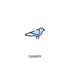 canary concept 2 colored icon. simple line element illustration. outline blue canary symbol. can be used for web and mobile ui/ux.