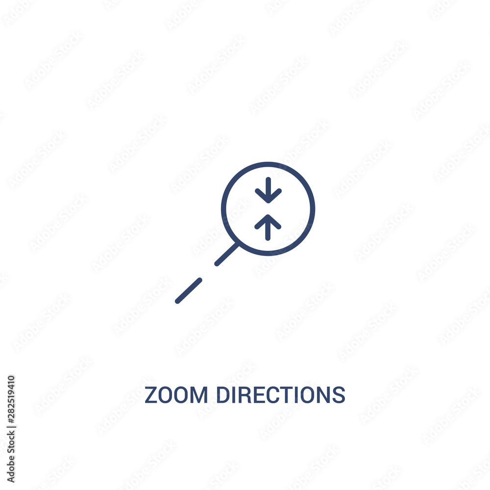 Aufkleber zoom directions concept 2 colored icon. simple line element illustration. outline blue zoom directio