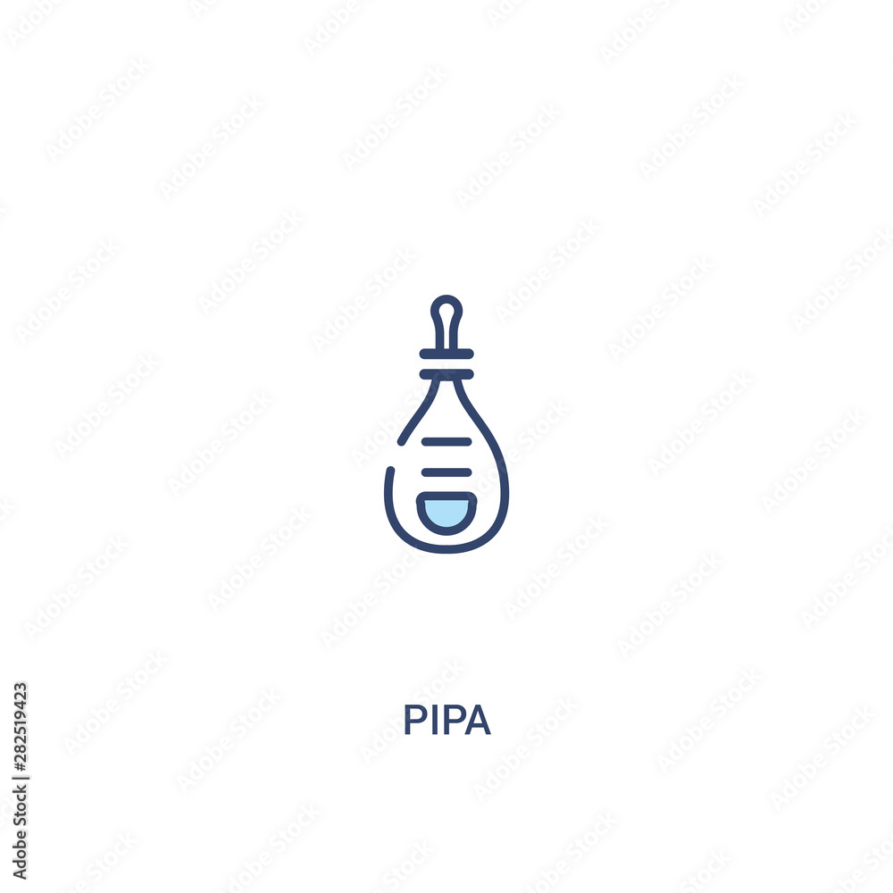 Poster pipa concept 2 colored icon. simple line element illustration. outline blue pipa symbol. can be used