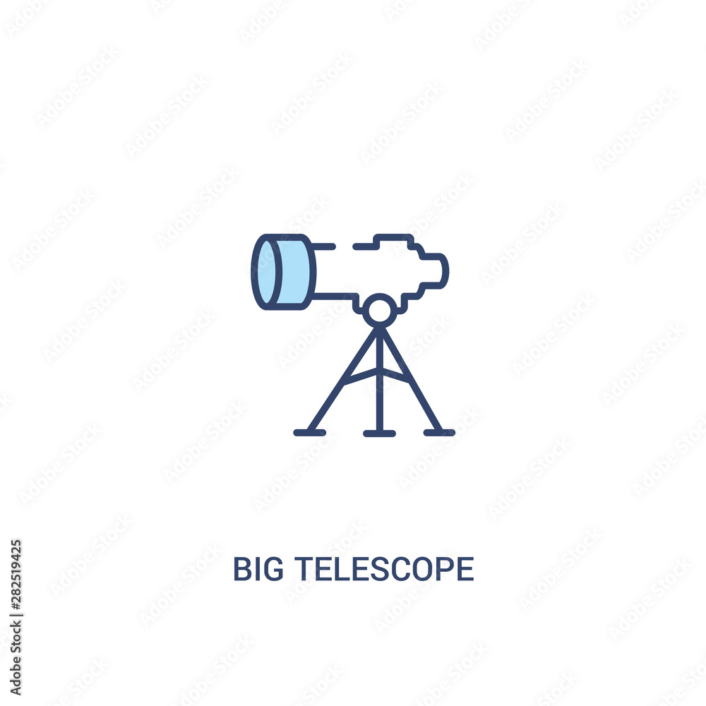 Aufkleber big telescope concept 2 colored icon. simple line element illustration. outline blue big telescope s