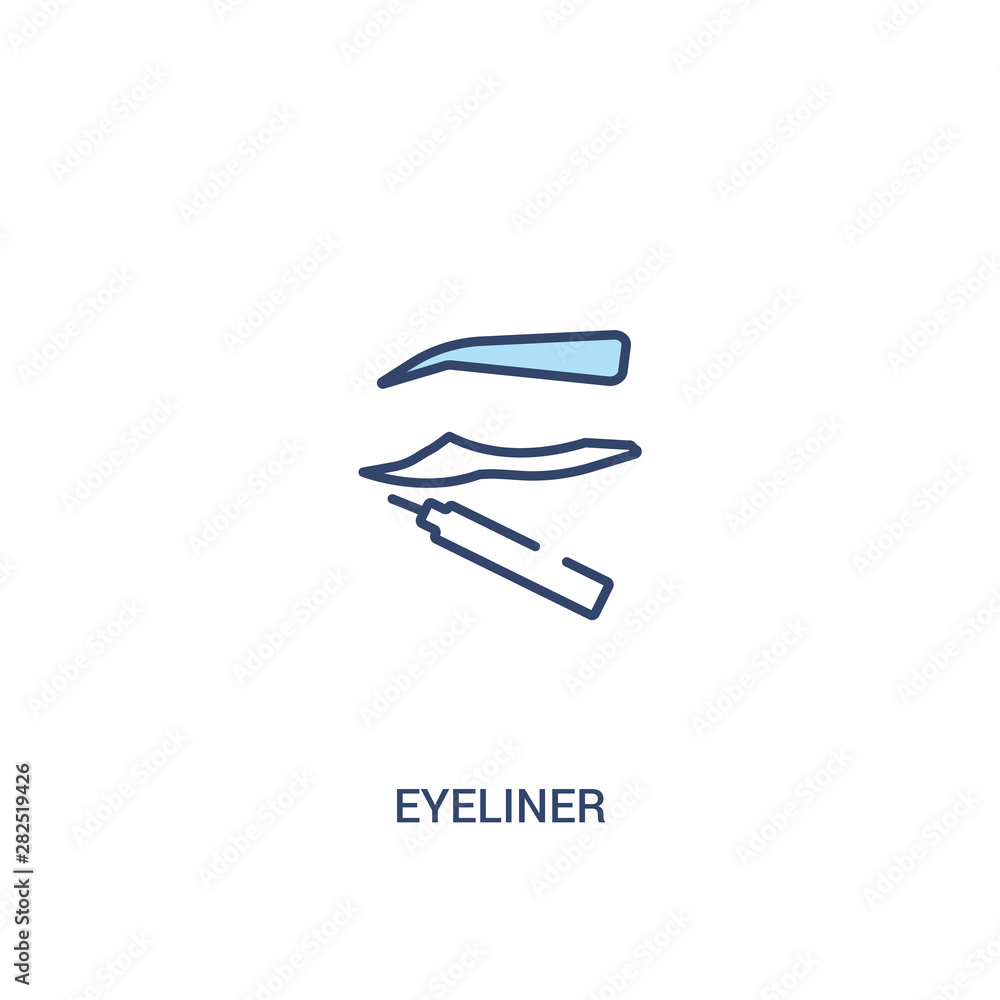 Aufkleber eyeliner concept 2 colored icon. simple line element illustration. outline blue eyeliner symbol. can