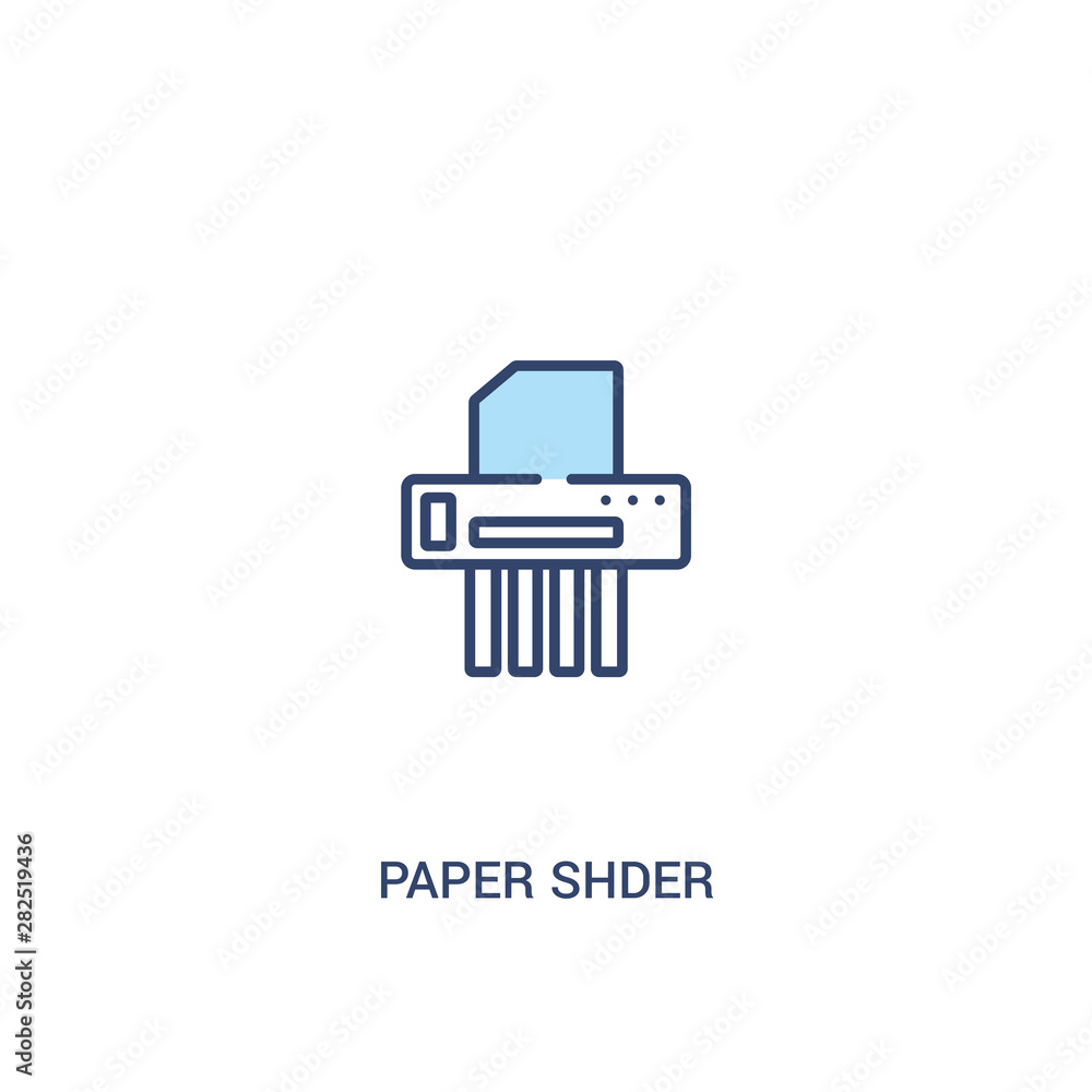 Poster paper shder concept 2 colored icon. simple line element illustration. outline blue paper shder symbo