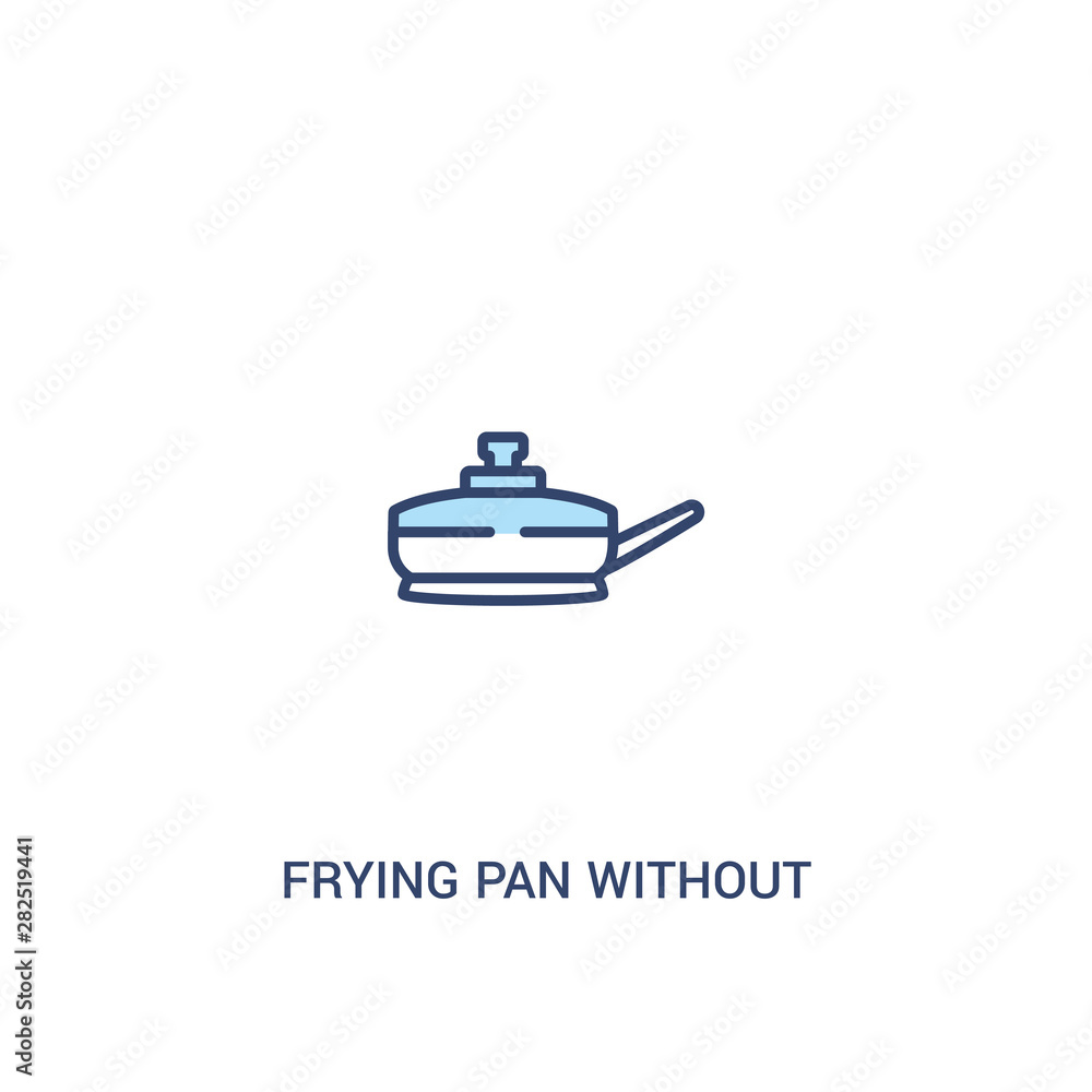 Poster frying pan without a cover concept 2 colored icon. simple line element illustration. outline blue fr