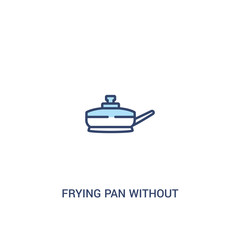 frying pan without a cover concept 2 colored icon. simple line element illustration. outline blue frying pan without a cover symbol. can be used for web and mobile ui/ux.