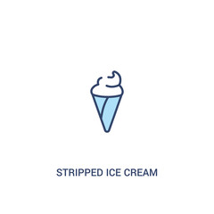 stripped ice cream cone concept 2 colored icon. simple line element illustration. outline blue stripped ice cream cone symbol. can be used for web and mobile ui/ux.